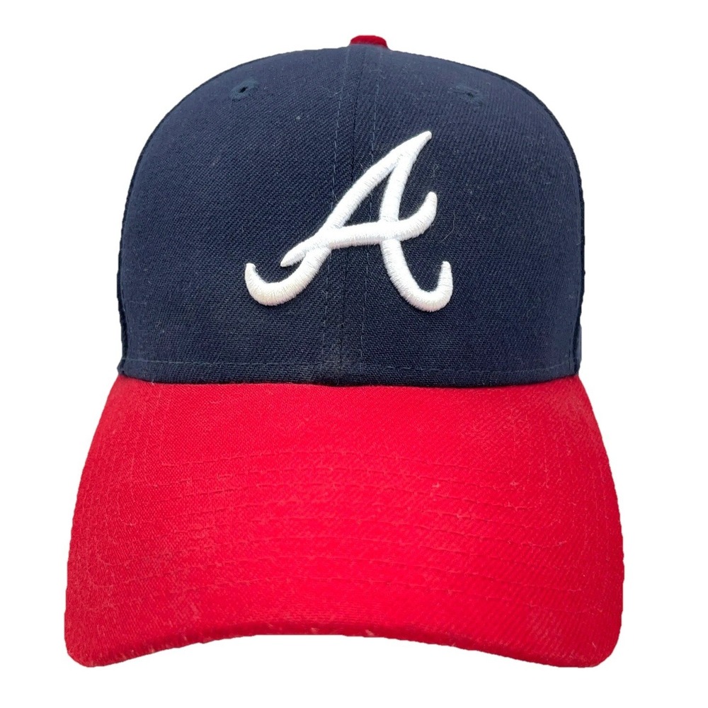 Atlanta Braves Hat Cap Strap Back Blue Red Plain Logo 9Forty Baseball‎ Dad DD